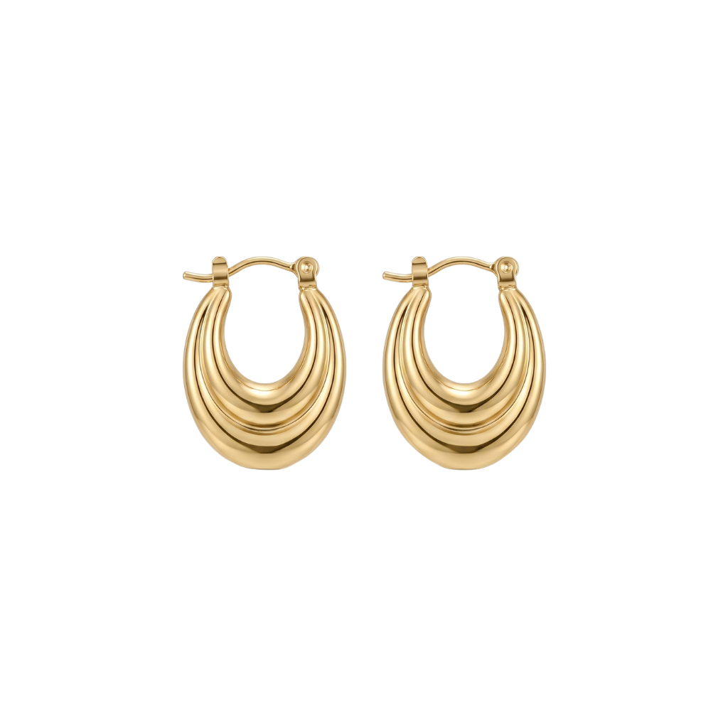Small Gold Oval Hoop