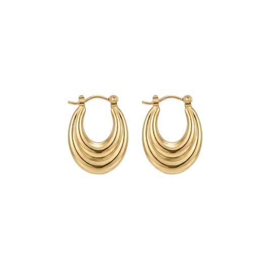 Small Gold Oval Hoop