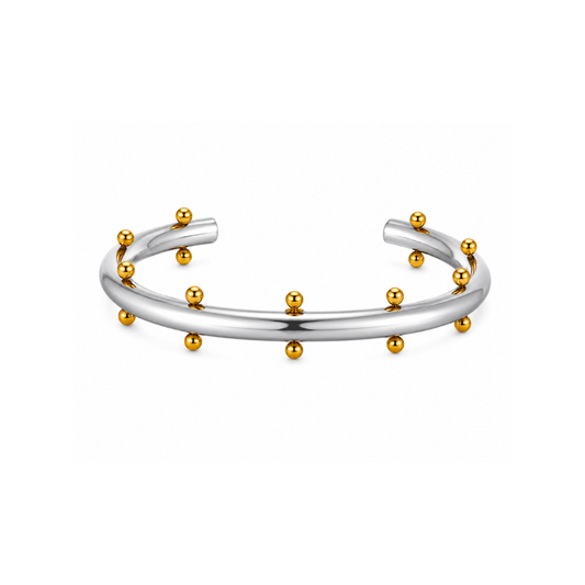 Two-Tone Cuff with Beaded Accents
