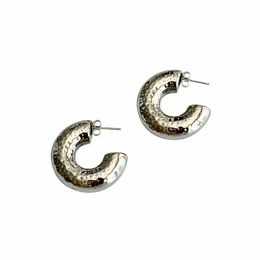 SIlver Hammered C-Hoop