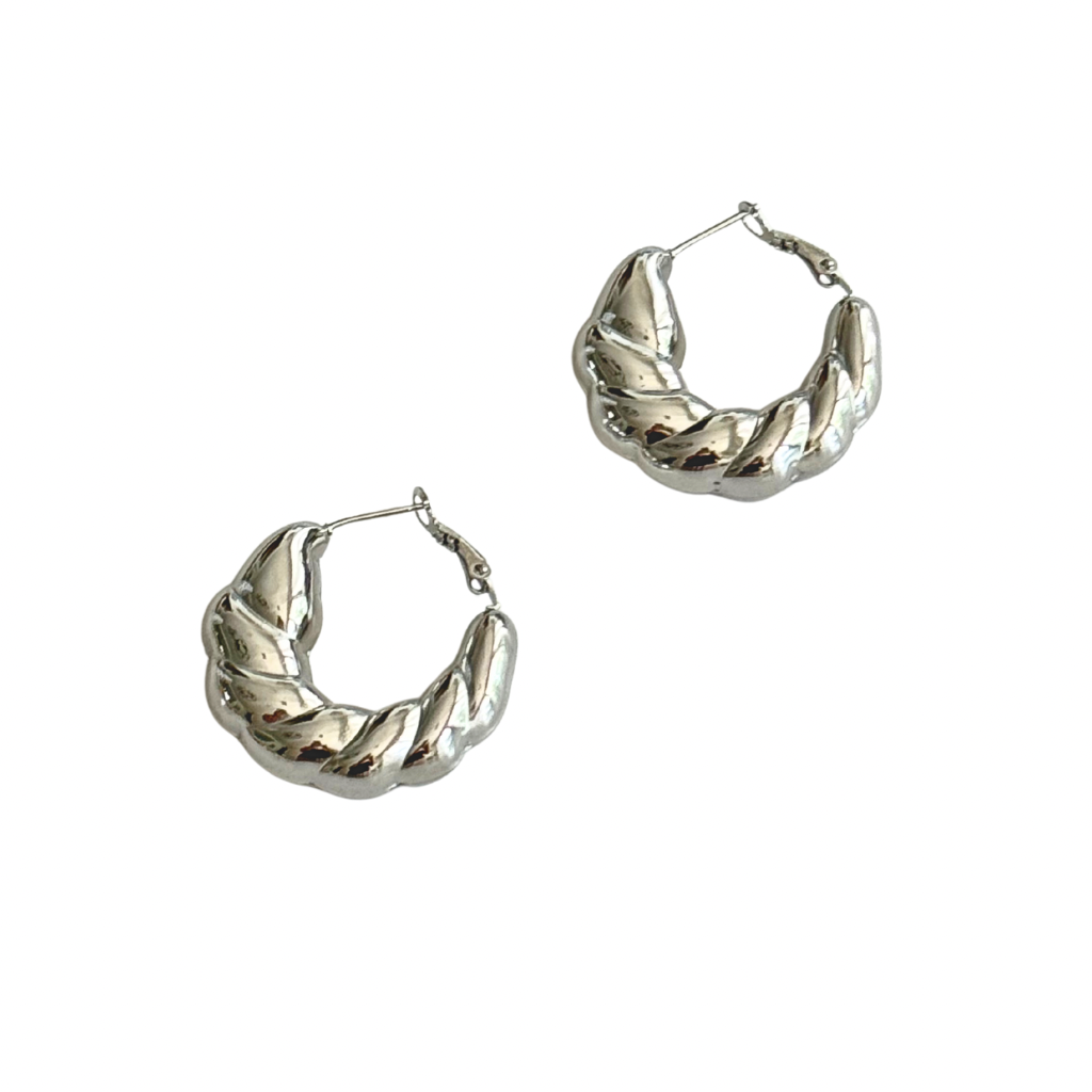 Silver Cornucopia Hoop- 1.5"