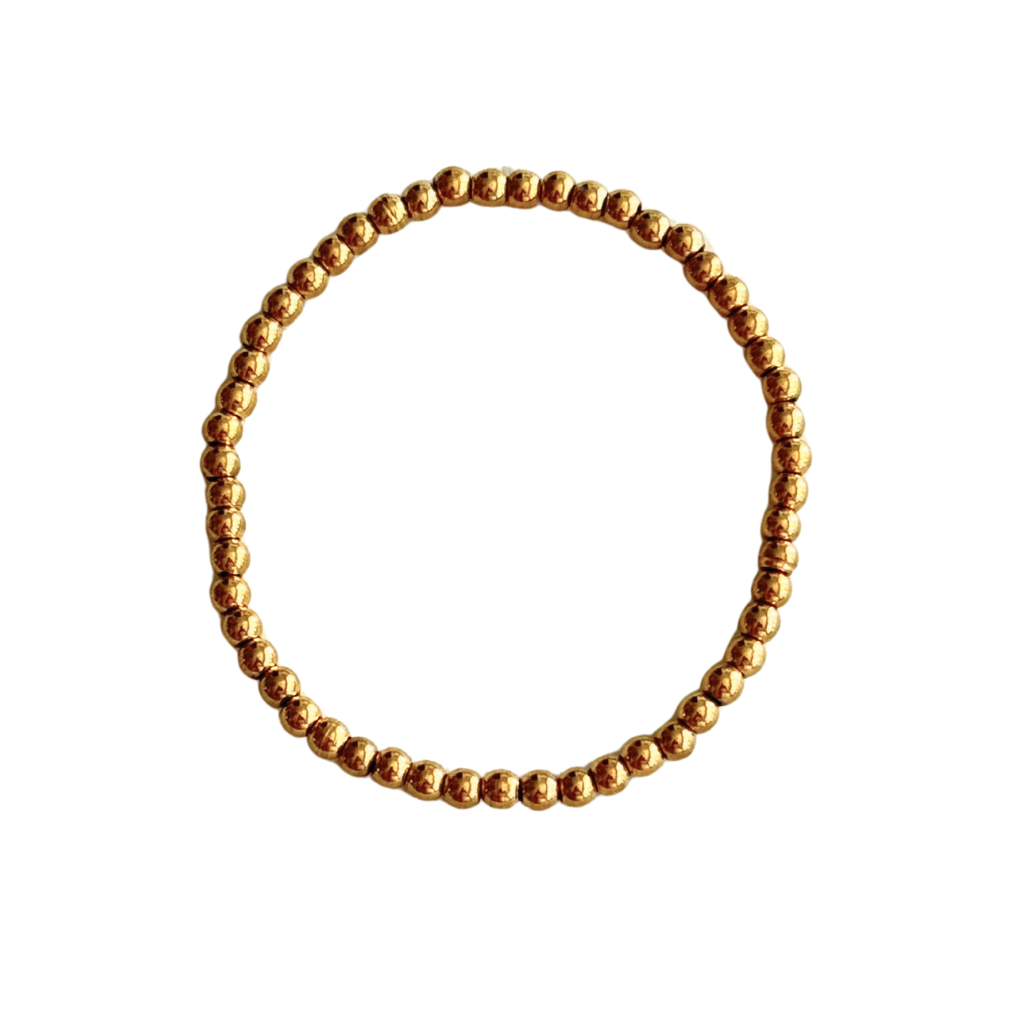 4mm Gold Bead Stretch Bracelet