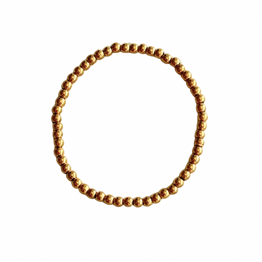 4mm Gold Bead Stretch Bracelet