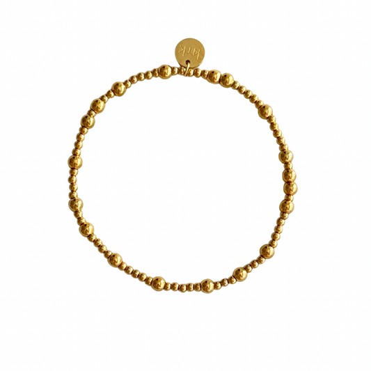 2mm & 4mm Gold Bead Stretch Bracelet