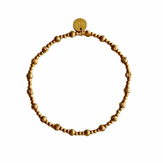 3mm Gold Bead and 4mm Gold Textured Bead Bracelet