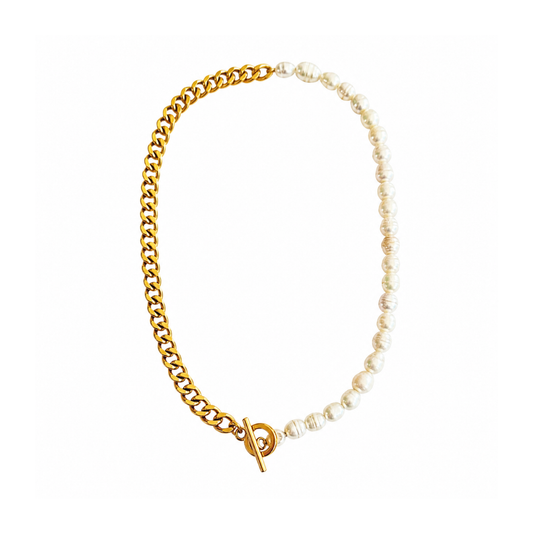 Gold Chain with Freshwater Pearls Necklace