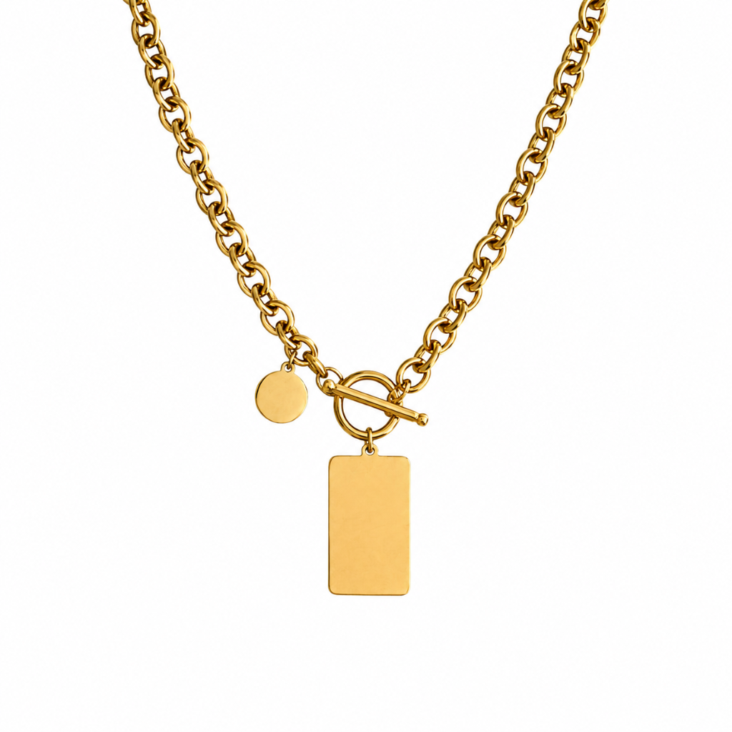 Gold Link Chain with Gold Charms