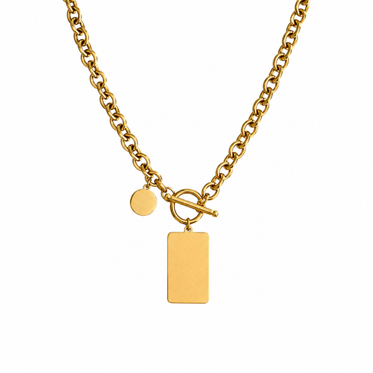 Gold Link Chain with Gold Charms