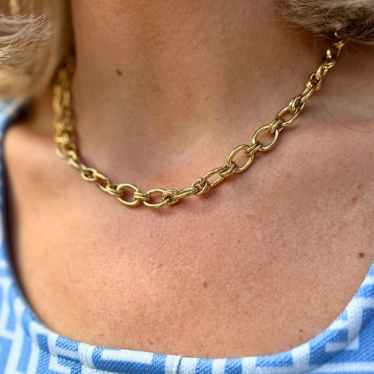 Gold Oval Link Chain 16"