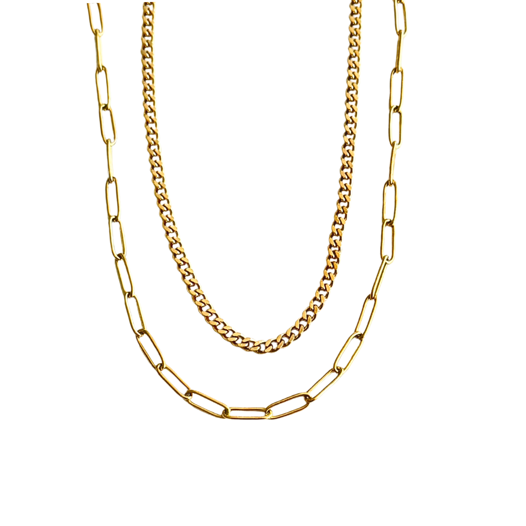Two-Strand Paperclip Chain Necklace