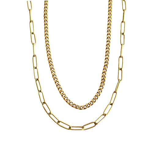 Two-Strand Paperclip Chain Necklace