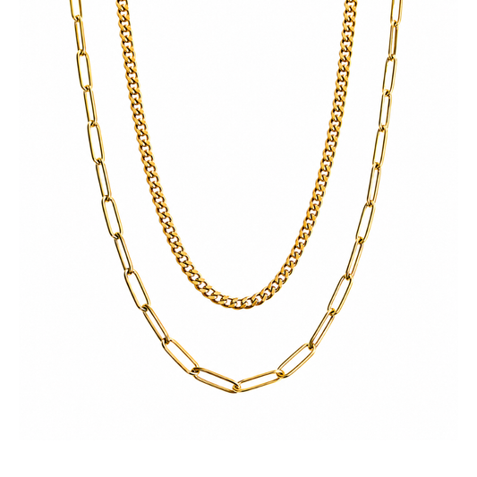 Two-Strand Paperclip Chain Necklace