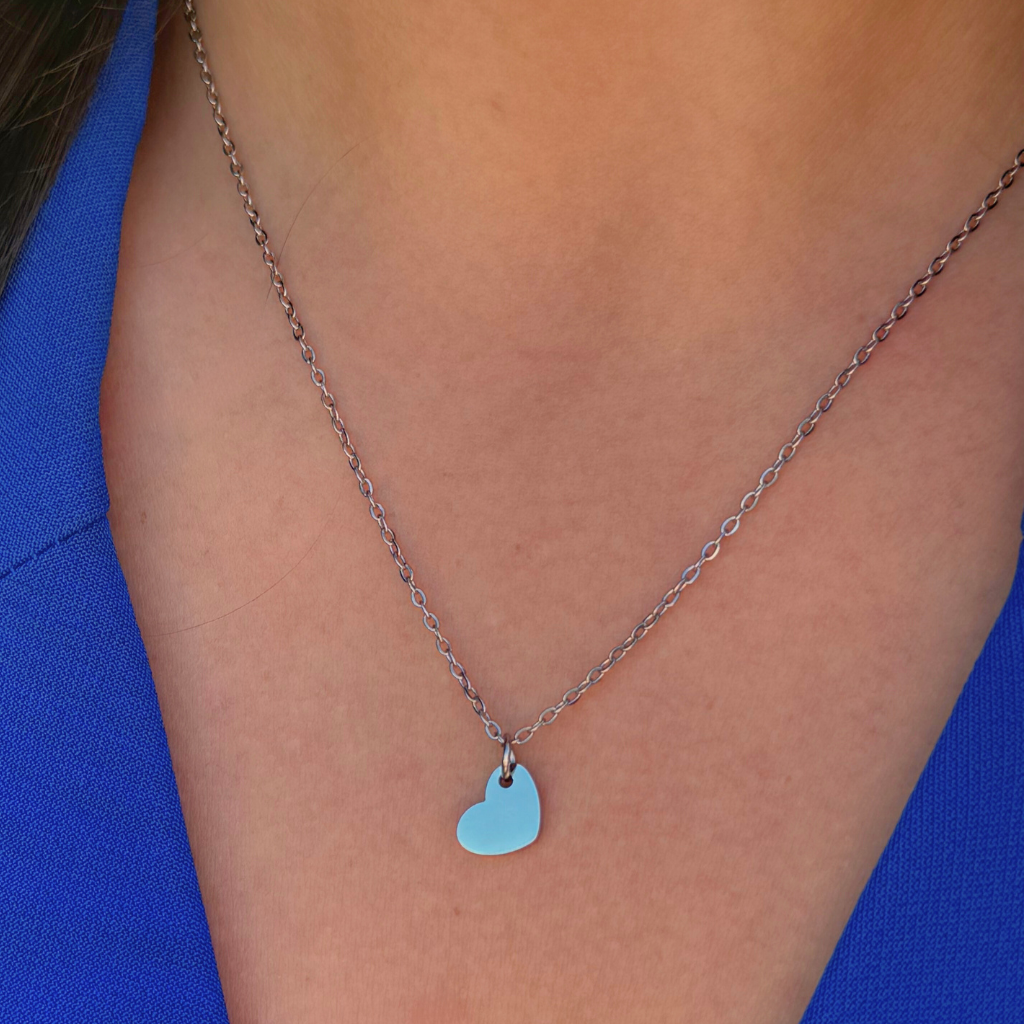 Silver Necklace with single heart charm