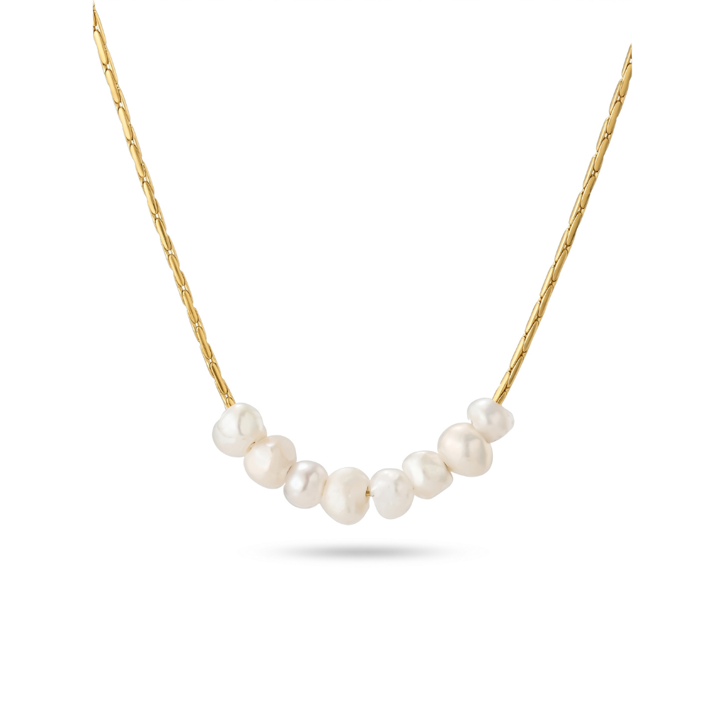 8-Pearl Gold Necklace