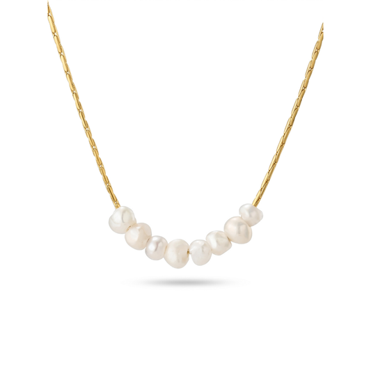 8-Pearl Gold Necklace