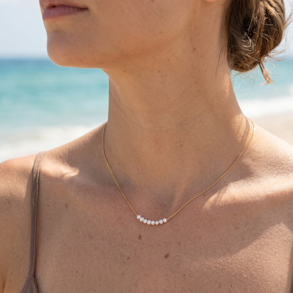8-Pearl Gold Necklace
