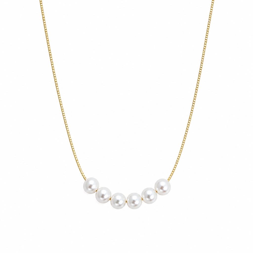 Gold 6-Pearl Necklace