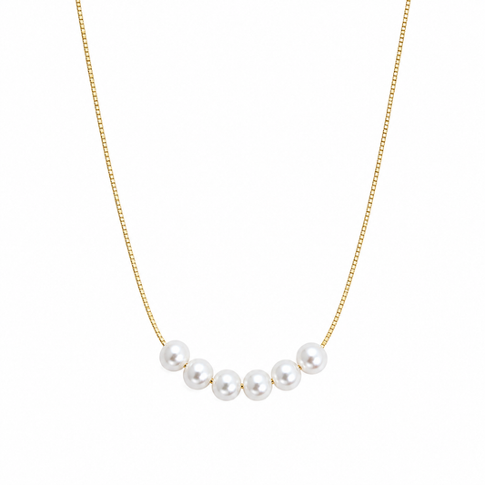 Gold 6-Pearl Necklace