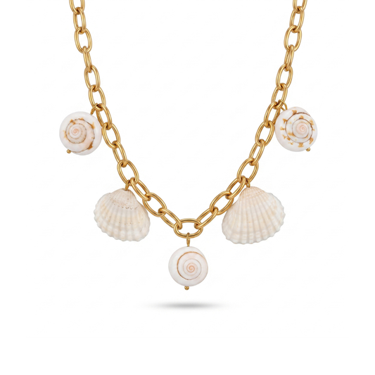 Gold Shell Charm Necklace