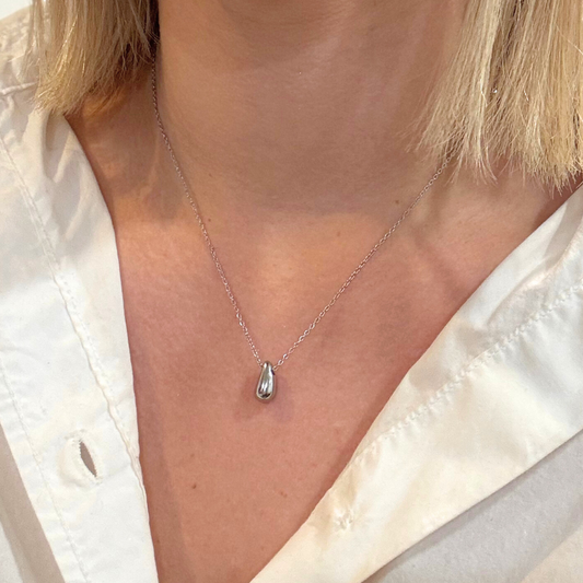 Silver Tear Drop Necklace