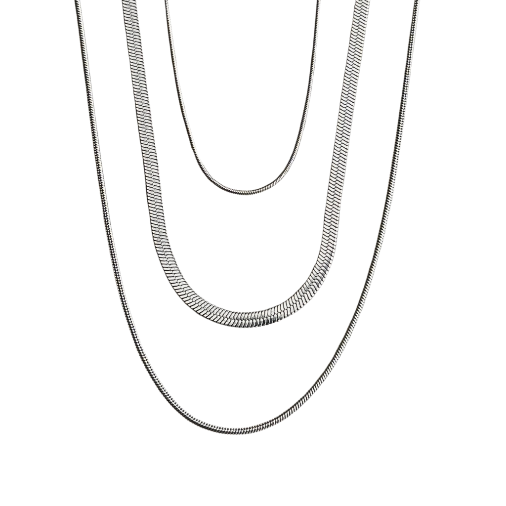 Silver Triple Strand Necklace
