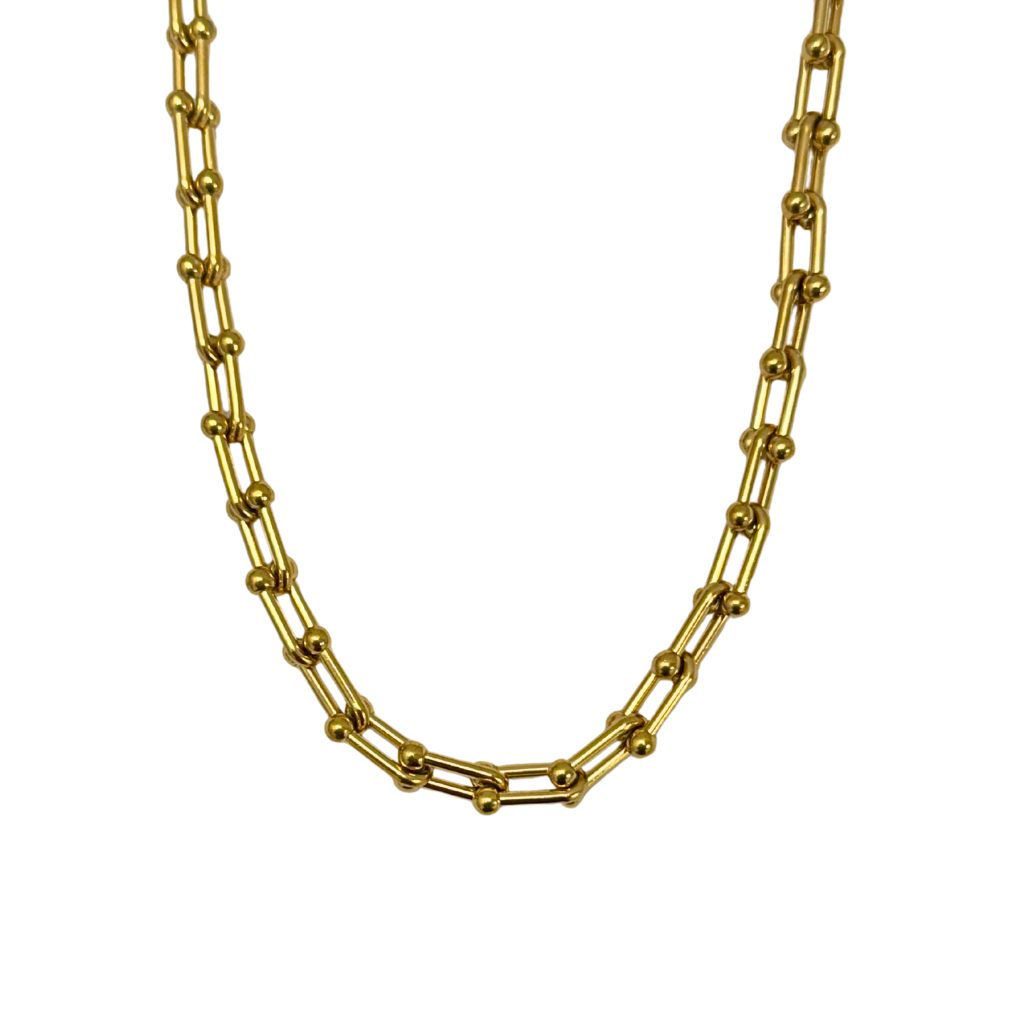 Gold Bead Link Necklace