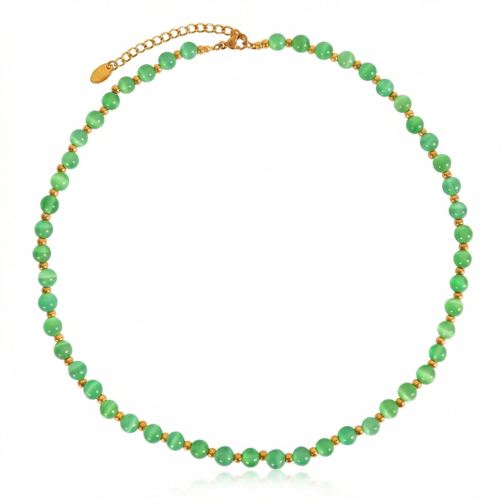 Green Opal Bead Necklace