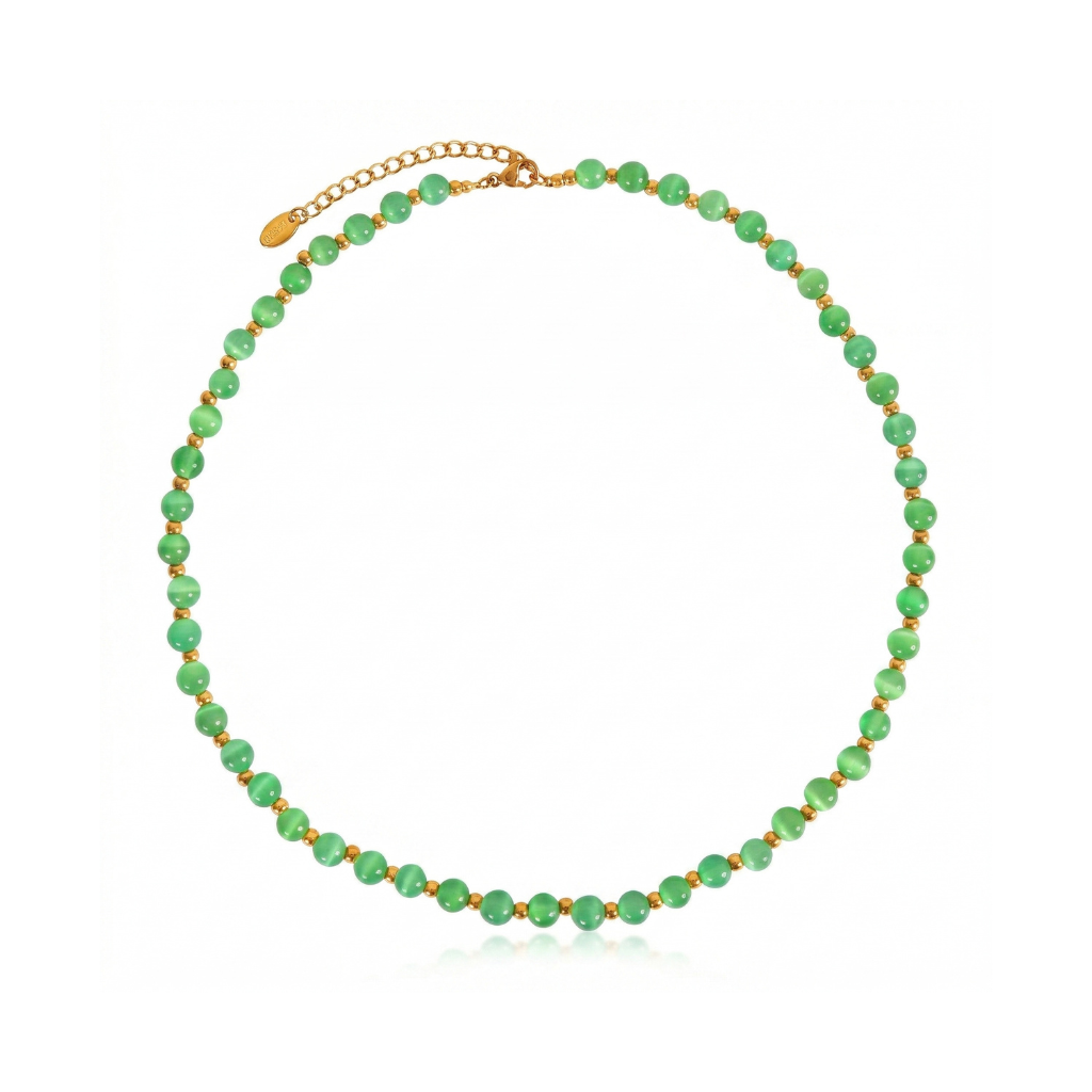 Green Opal Bead Necklace