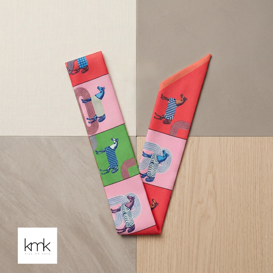 S103 Multi-Color Horse Print Scarf ( Pink & Green)