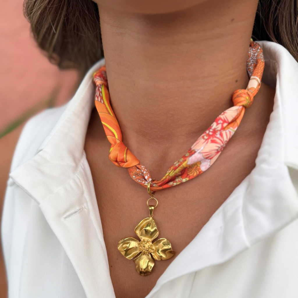 S105- Orange and Yellow Zebra Print Scarf