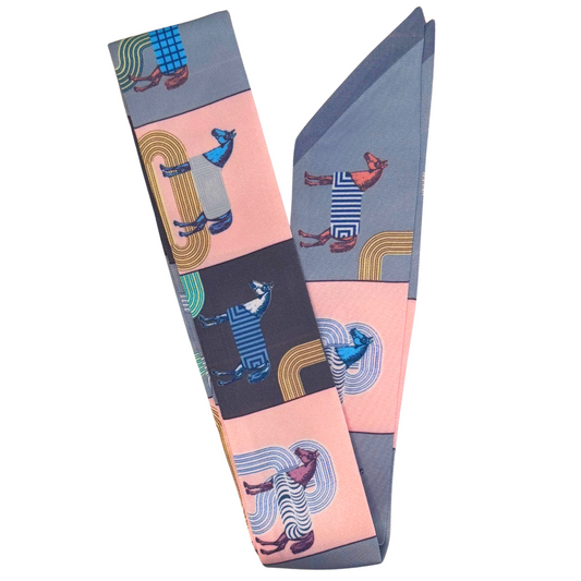 Blush & Grey Horse Scarf- Reversible