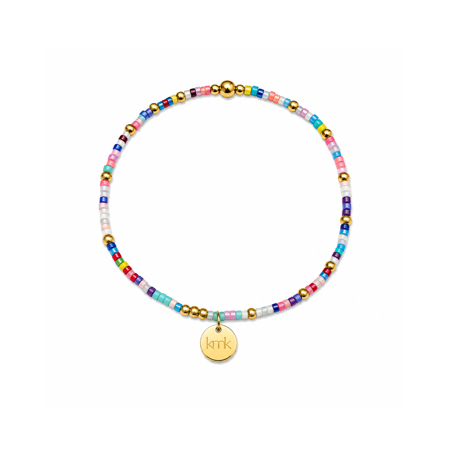 Multicolor & Gold Bead Stretch Bracelet