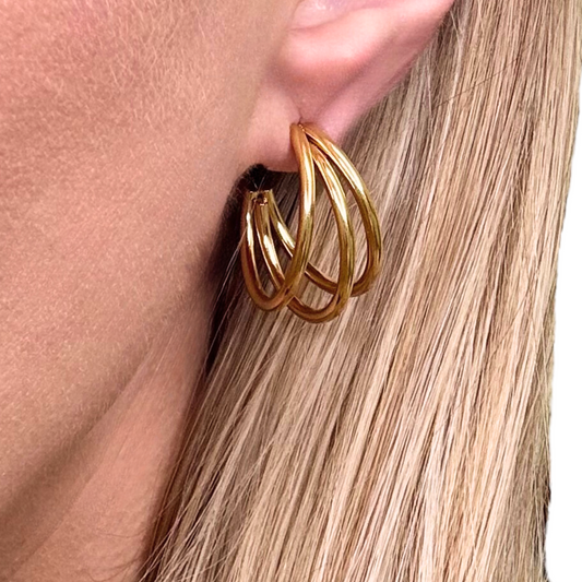 Gold 3-C Thin Hoop