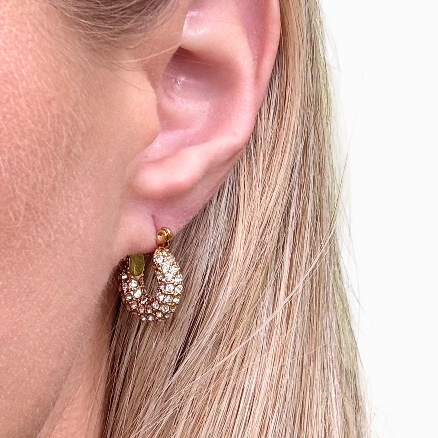 Gold Pavé Mini Hoop