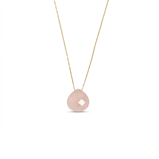 Natural Rose Quartz Pendant Necklace