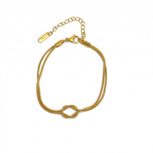 Gold Knot Snake Chain Bracelet