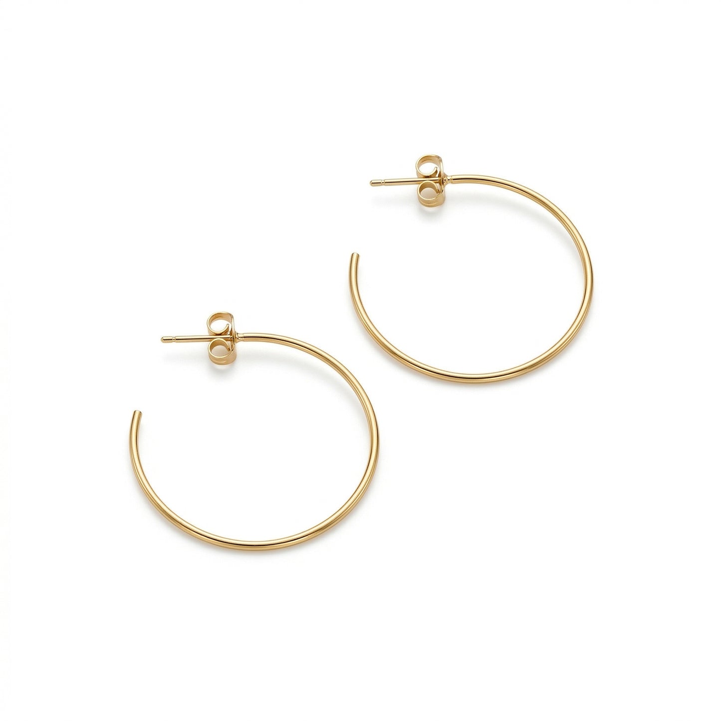 Thin Gold C-Shape Hoop- 1.6"