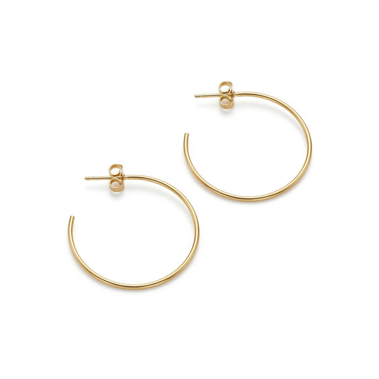Thin Gold C-Shape Hoop- 1.6"