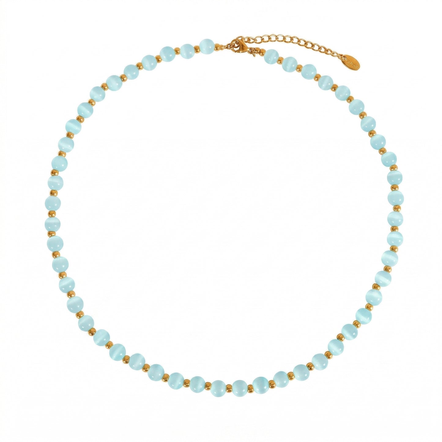 Light Blue Opal Bead Necklace