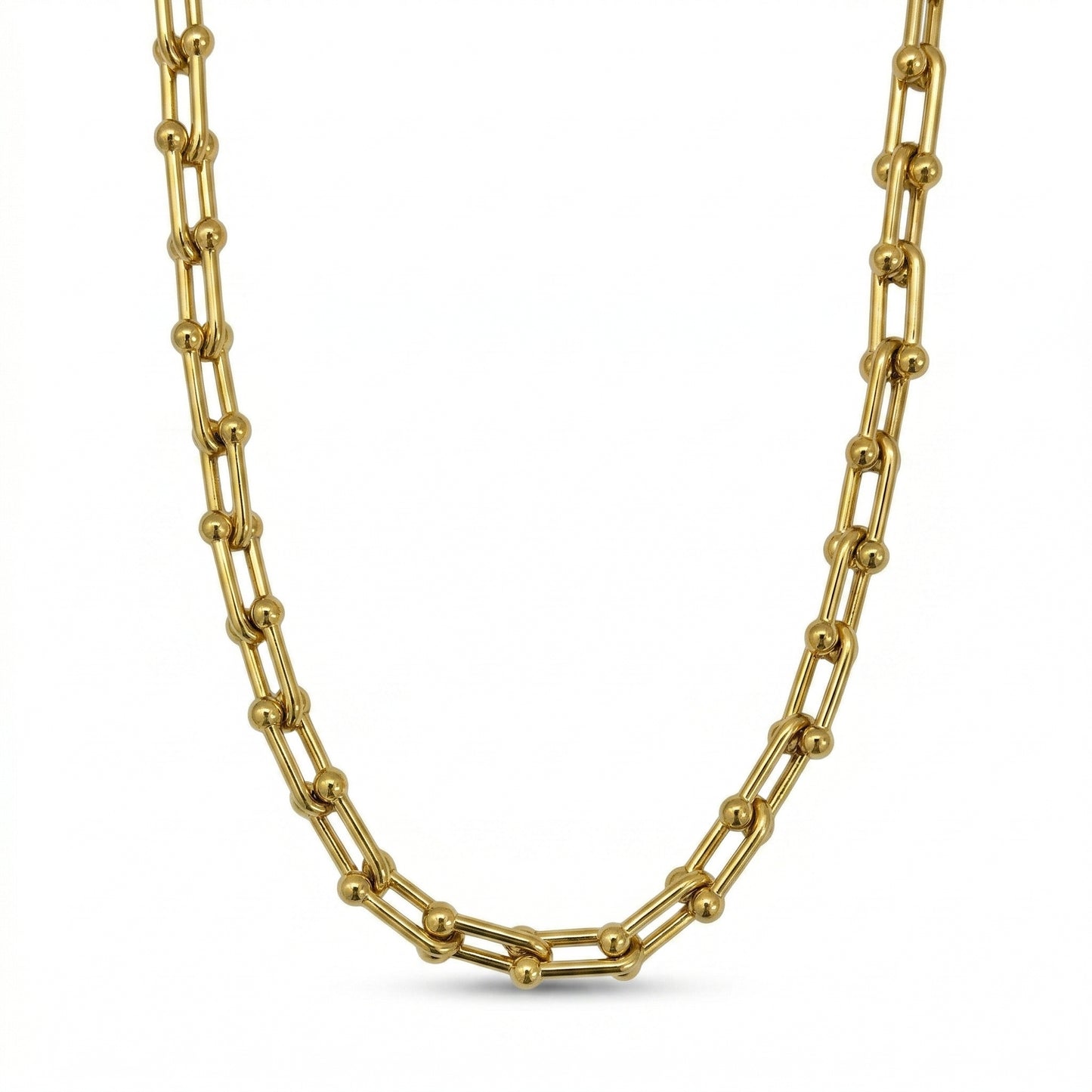 Gold Bead Link Necklace