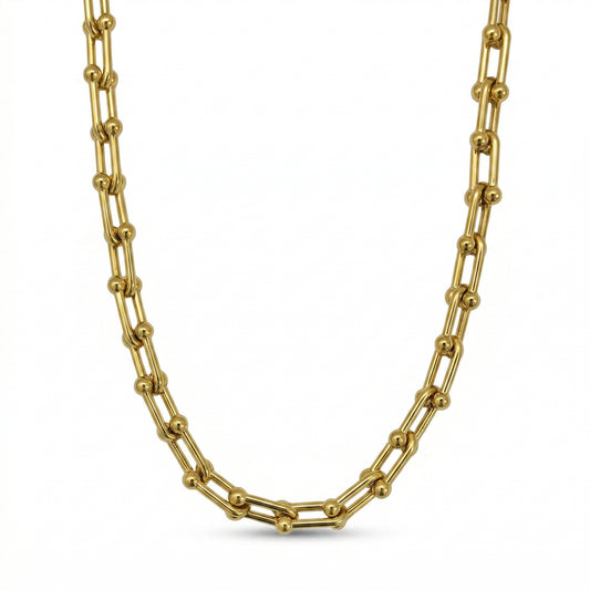 Gold Bead Link Necklace