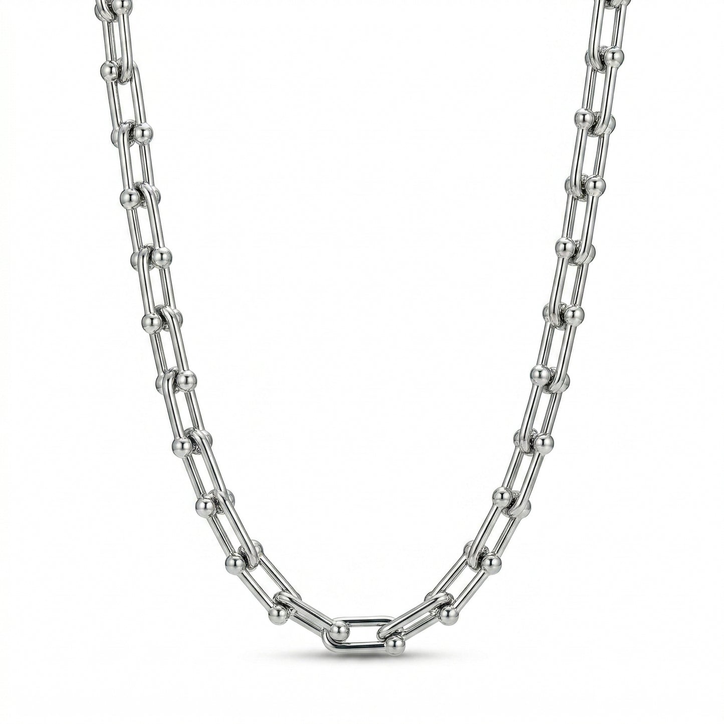 Silver Bead Link Necklace