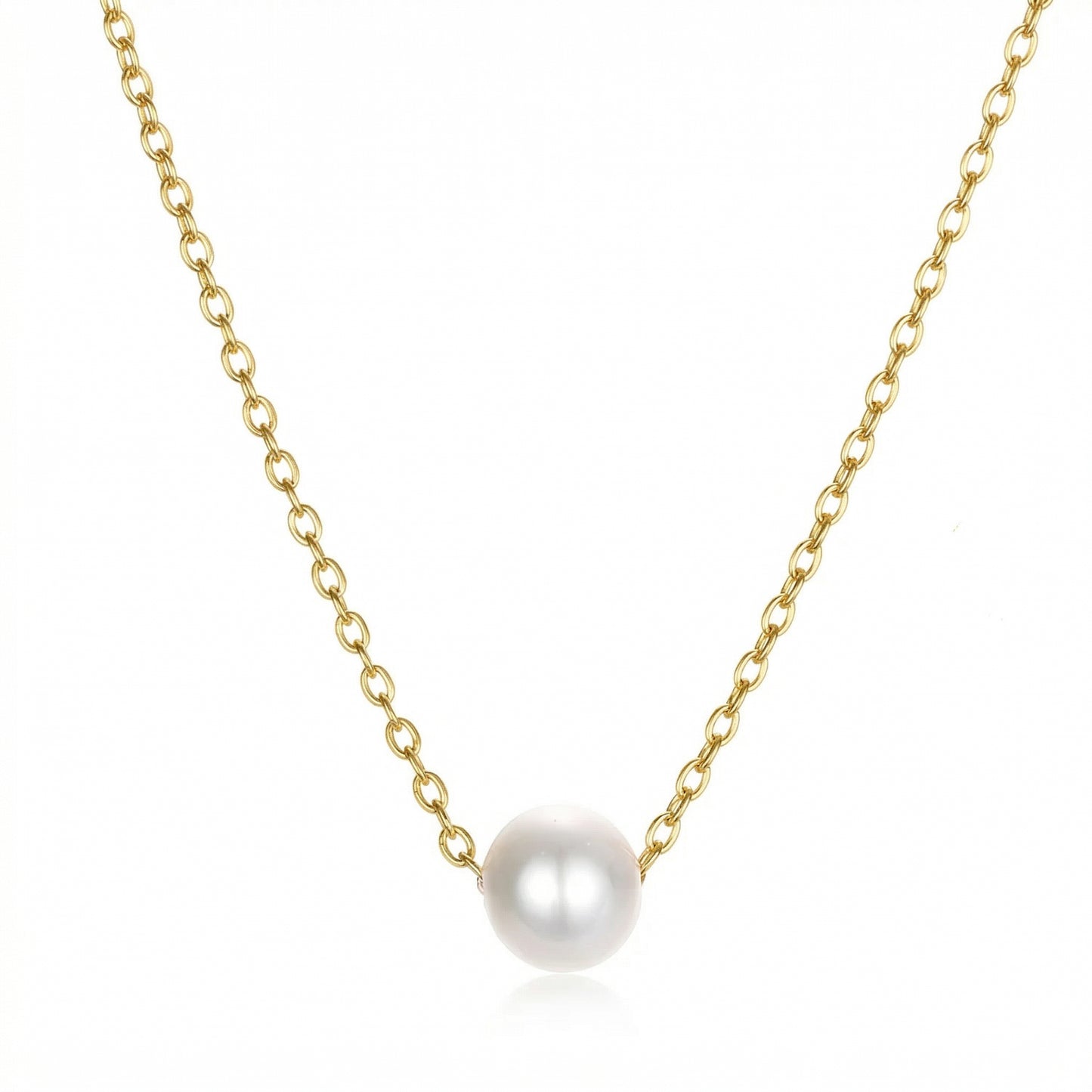 Small Gold Freshwater Pearl Pendant Necklace