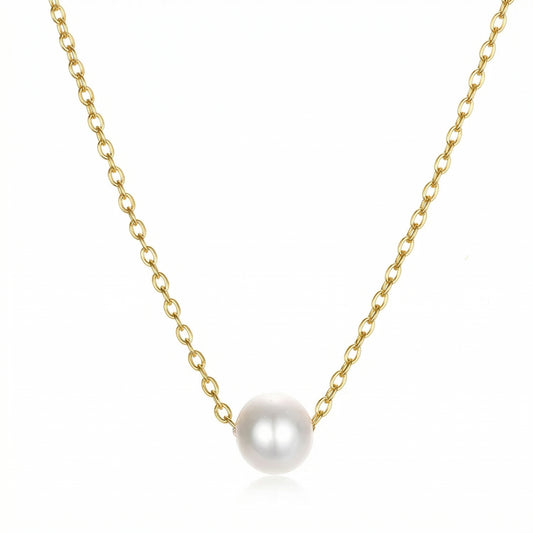 Small Gold Freshwater Pearl Pendant Necklace